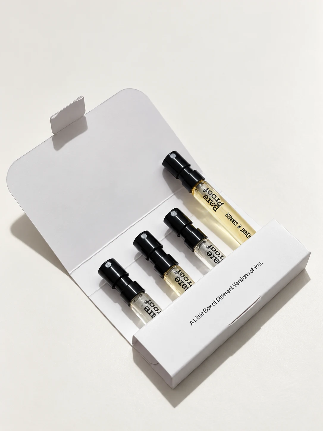 Open Try Any Four sample kit viewed at an angle